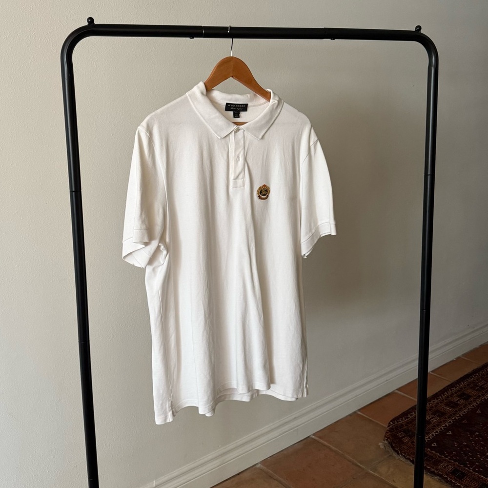 Burberry Embroidered White Polo